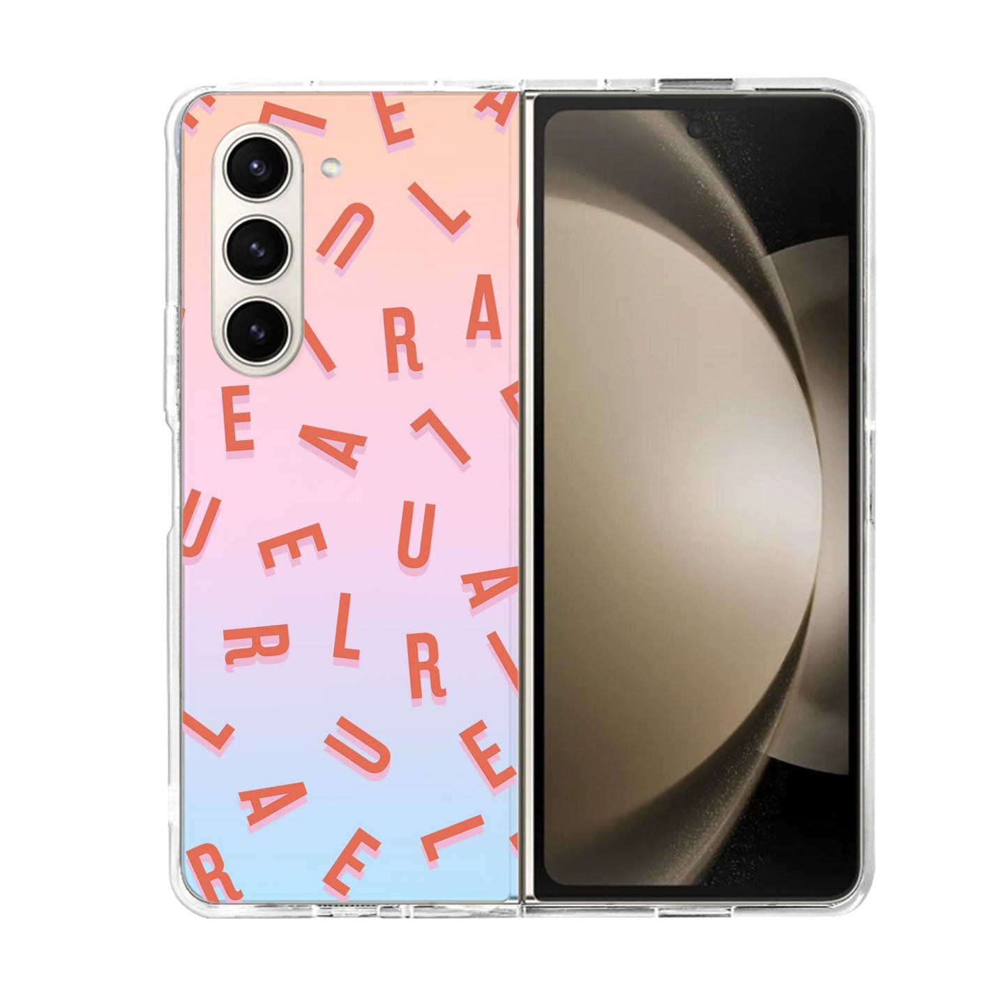 Android Flip / Fold Rearguard Holo - CUSTOM MONOGRAM 1.0 Coral