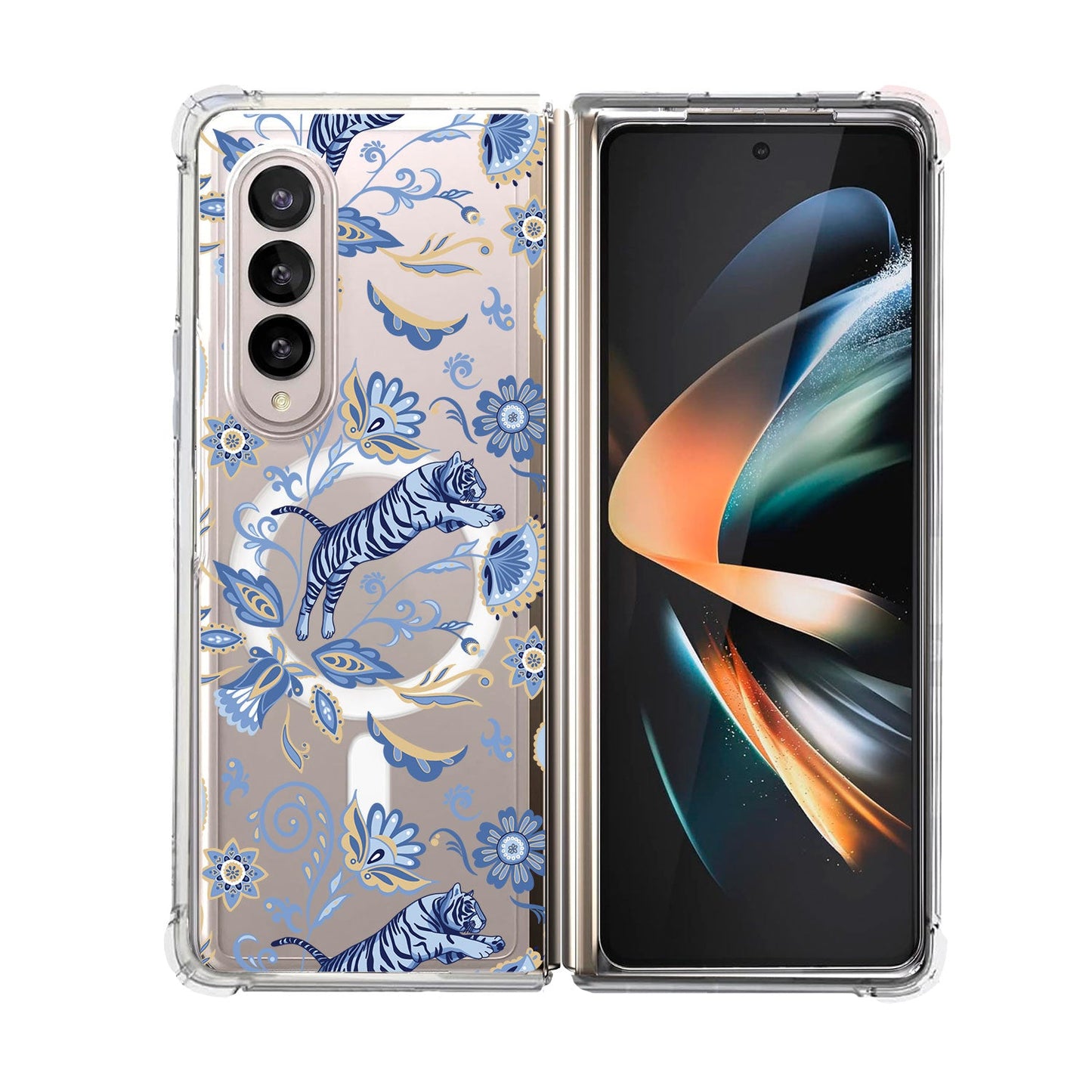 Android Flip / Fold Rearguard Hybrid - Tiger & Floral
