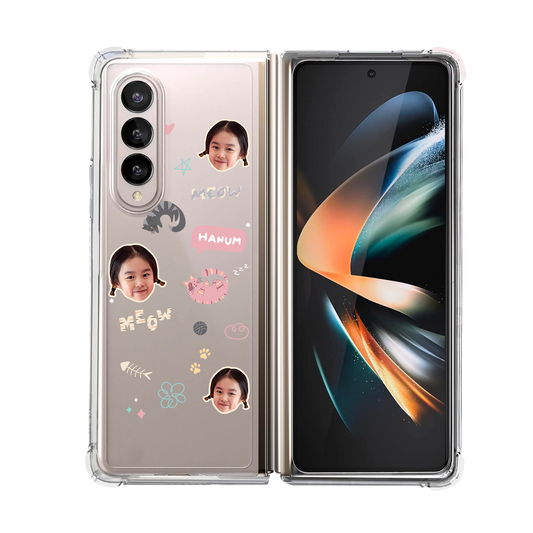 Android Flip / Fold Rearguard Hybrid - Face Grid Kitty