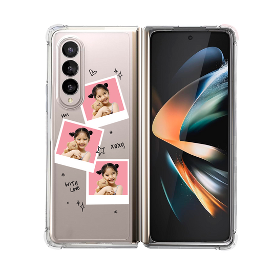 Android Flip / Fold Rearguard Hybrid - Face Grid White Polaroid