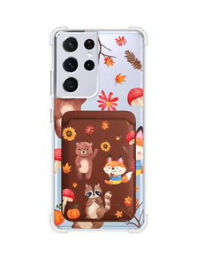 Android Magnetic Wallet Case - Autumn Animals