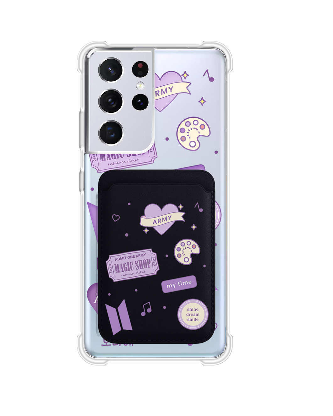 Android Magnetic Wallet Case - BTS Sticker Pack