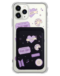 iPhone Magnetic Wallet Case - BTS Sticker Pack