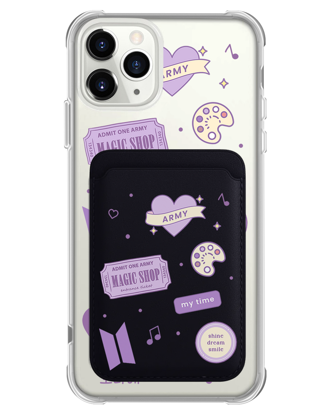 iPhone Magnetic Wallet Case - BTS Sticker Pack