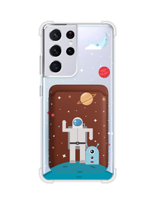 Android Magnetic Wallet Case - Blue Alien