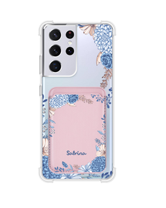 Android Magnetic Wallet Case - Blue Florals