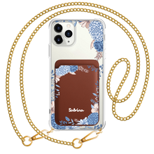 Load image into Gallery viewer, iPhone Magnetic Wallet Case - Blue Florals
