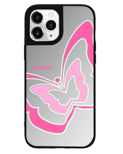 iPhone Mirror Grip Case -  Butterfly Mirror Pink