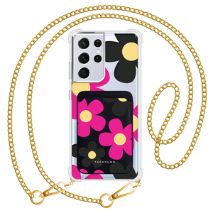 Android Magnetic Wallet Case - Daisy Hot Pink