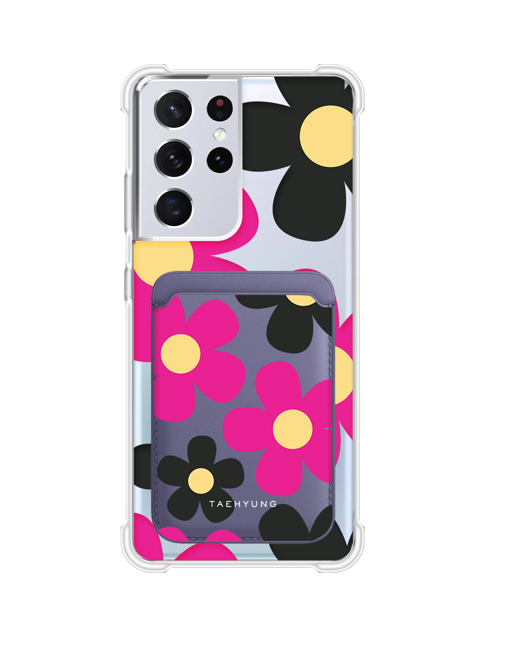 Android Magnetic Wallet Case - Daisy Hot Pink