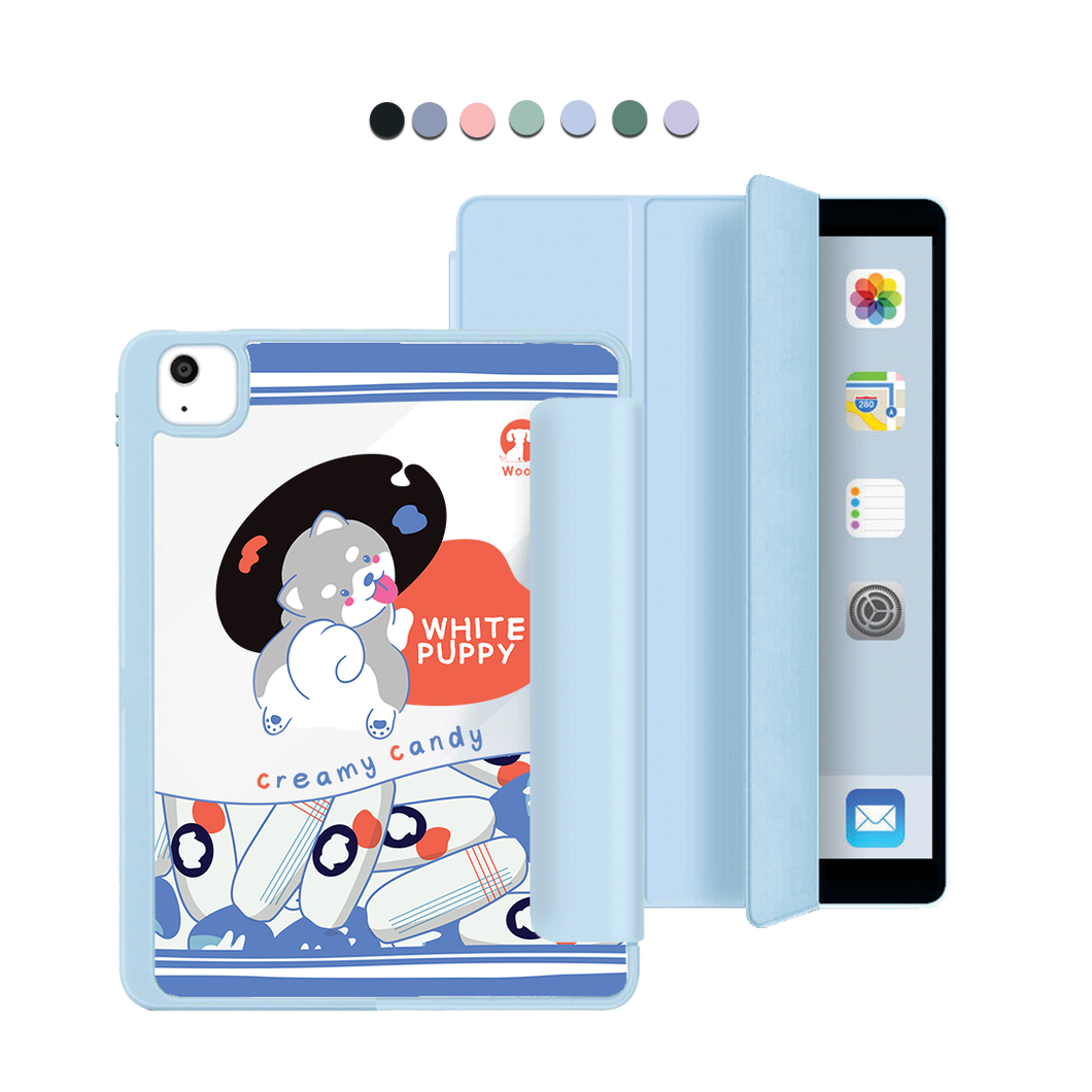 iPad Acrylic Flipcover - White Puppy