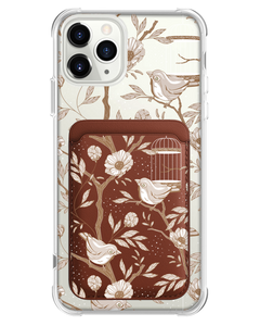 iPhone Magnetic Wallet Case - Lovebird Monochrome 3.0