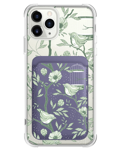 iPhone Magnetic Wallet Case - Lovebird Monochrome 4.0