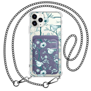 iPhone Magnetic Wallet Case - Lovebird Monochrome 6.0