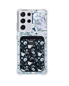 Android Magnetic Wallet Case - Lovebird Monochrome