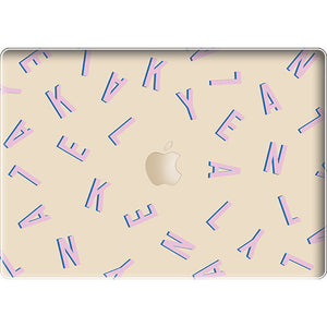 Macbook Snap Case - CUSTOM MONOGRAM Cotton Candy