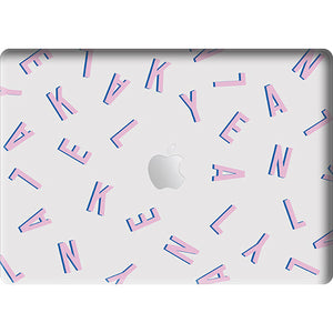 Macbook Snap Case - CUSTOM MONOGRAM Cotton Candy