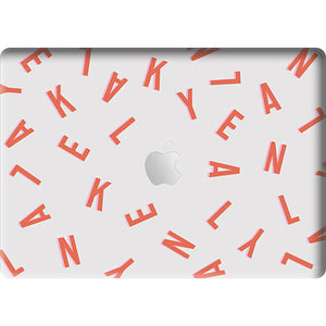 Macbook Snap Case - CUSTOM MONOGRAM Coral