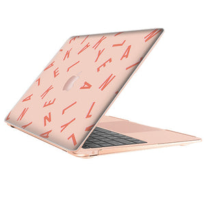 Macbook Snap Case - CUSTOM MONOGRAM Coral