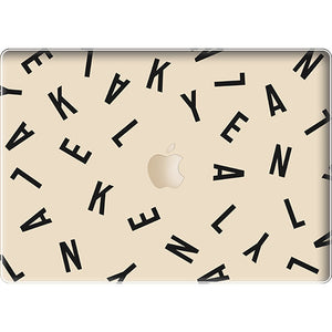 Macbook Snap Case - CUSTOM MONOGRAM Noir