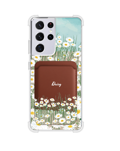 Android Magnetic Wallet Case - Oil Painting Daisy