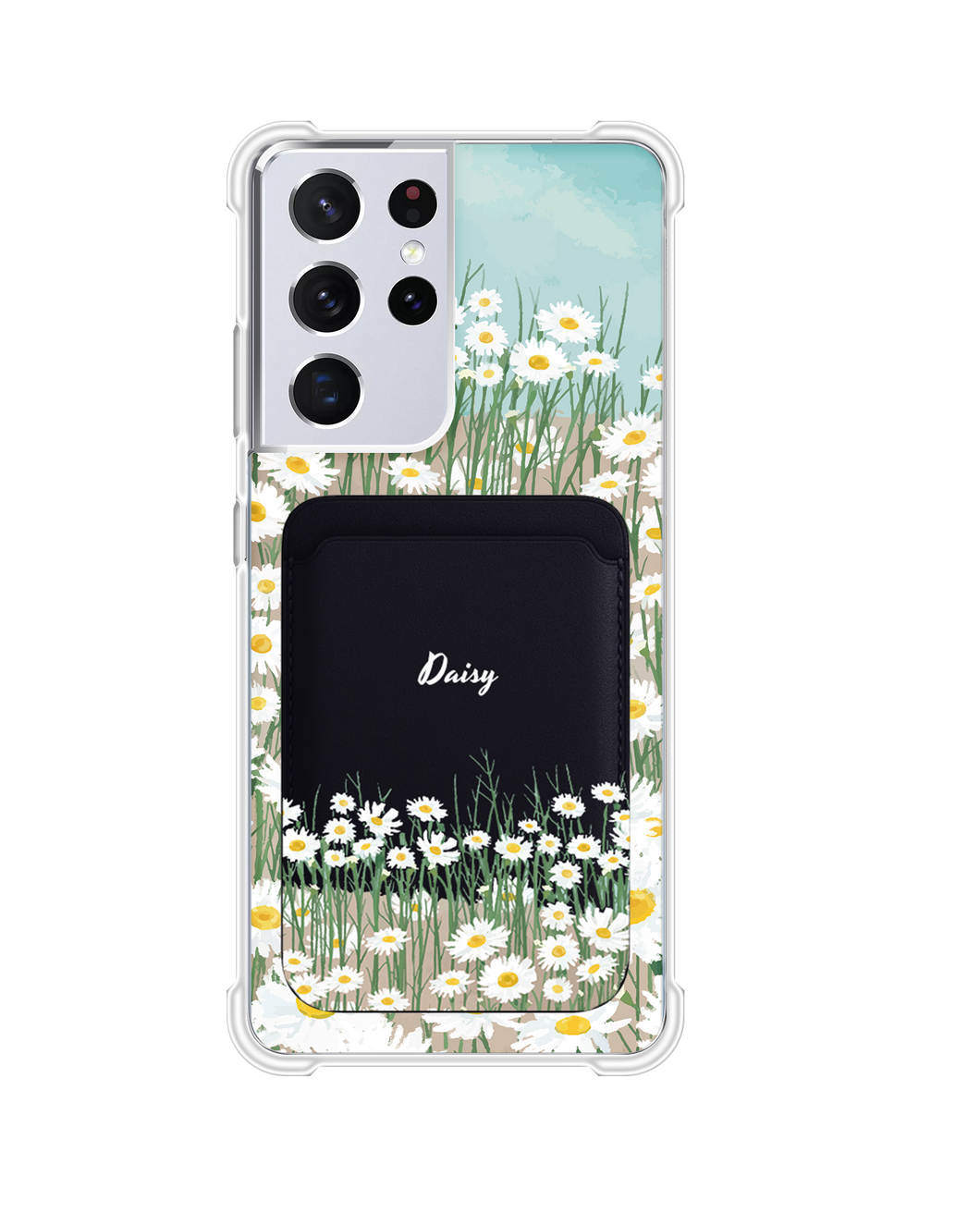 Android Magnetic Wallet Case - Oil Painting Daisy