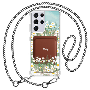 Android Magnetic Wallet Case - Oil Painting Daisy