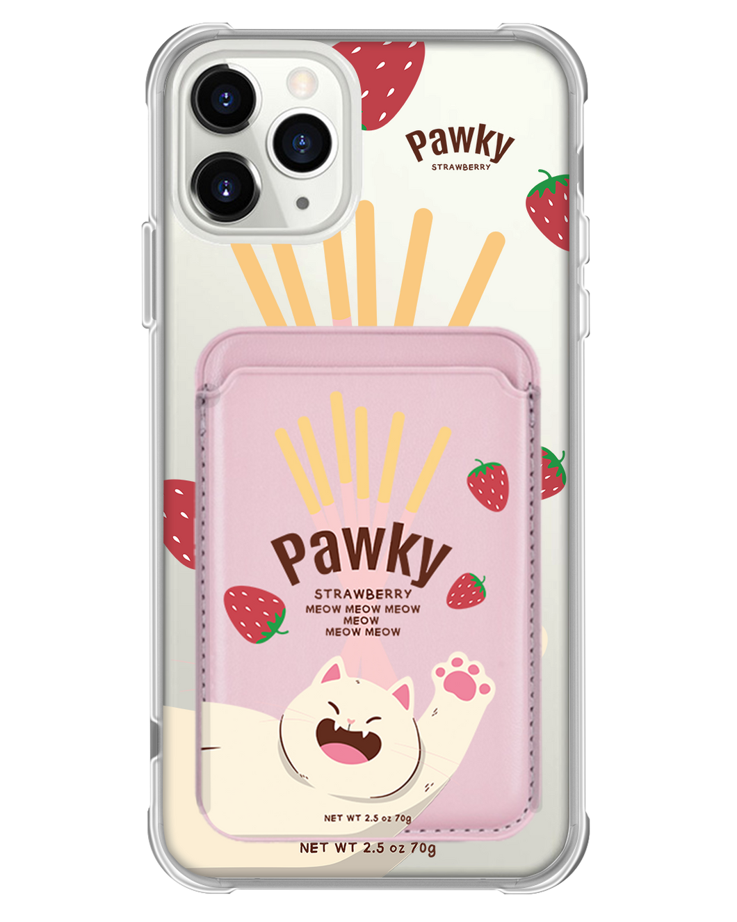 iPhone Magnetic Wallet Case - Pawky Cat