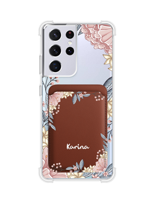 Android Magnetic Wallet Case - Pink Florals