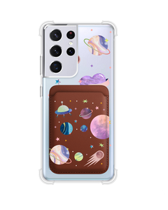 Android Magnetic Wallet Case - Pink Planet