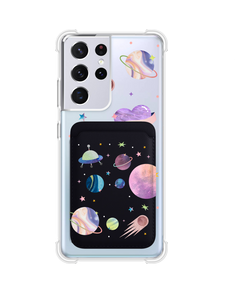 Android Magnetic Wallet Case - Pink Planet