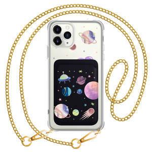 iPhone Magnetic Wallet Case - Pink Planet