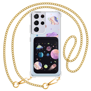 Android Magnetic Wallet Case - Pink Planet