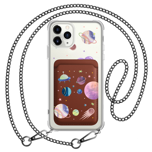 iPhone Magnetic Wallet Case - Pink Planet