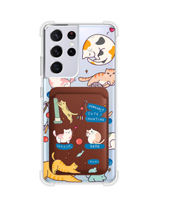 Android Magnetic Wallet Case - Playful Cat 2.0