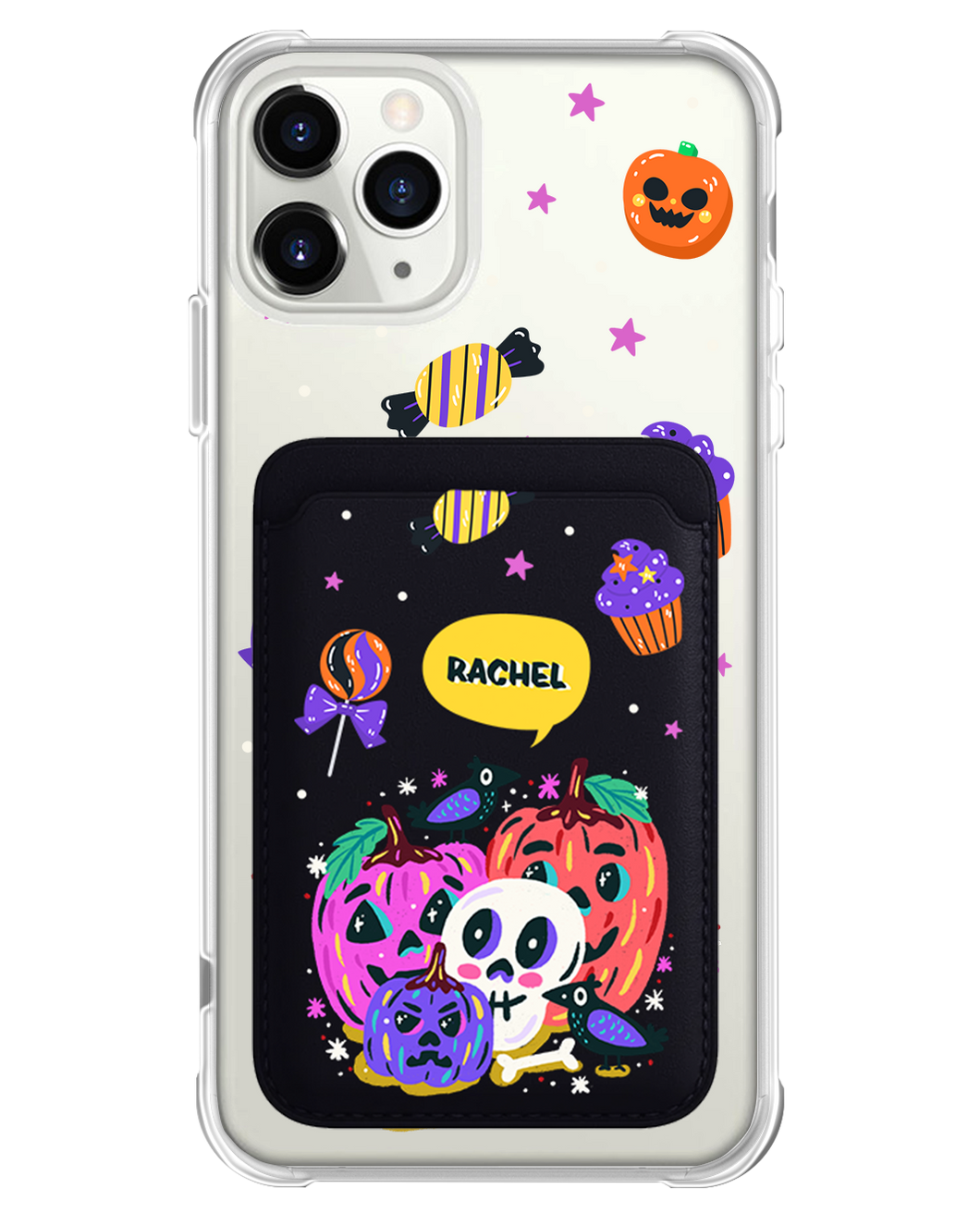 iPhone Magnetic Wallet Case - Pumpkins Monster