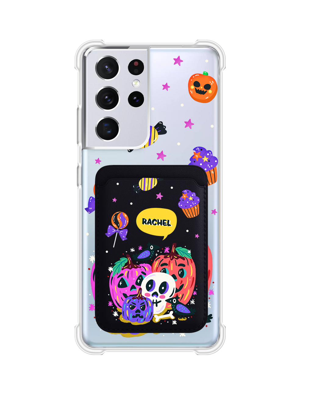 Android Magnetic Wallet Case - Pumpkins Monster