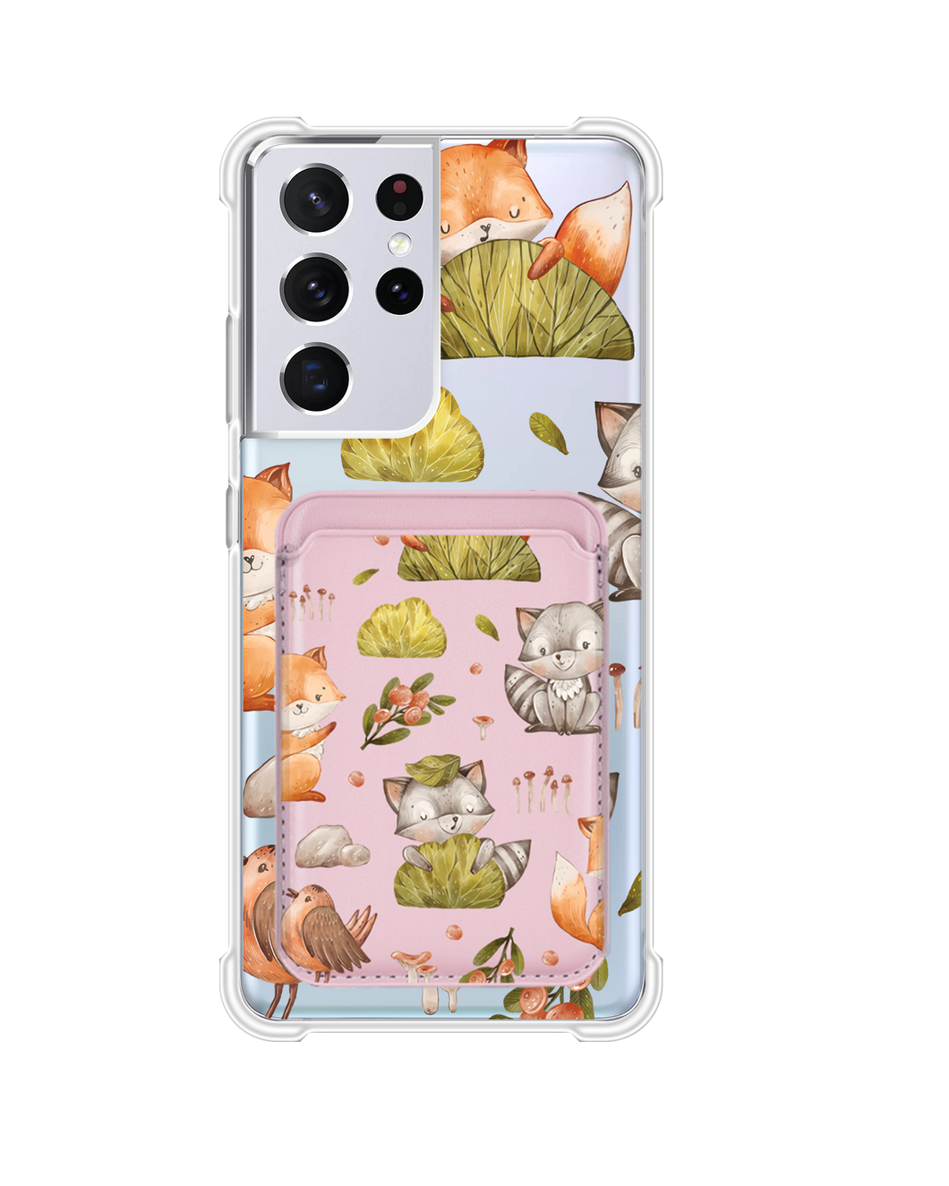 Android Magnetic Wallet Case - Racoon and Friends