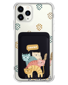 iPhone Magnetic Wallet Case - Rainbow Meow 2.0