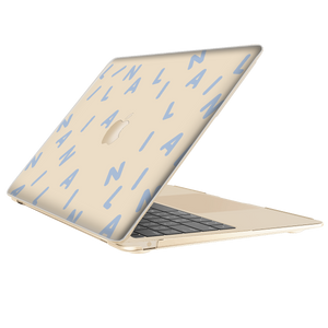 Macbook Snap Case - CUSTOM MONOGRAM 2.0 Pastel Blue