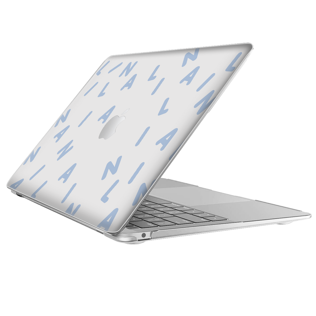 Macbook Snap Case - CUSTOM MONOGRAM 2.0 Pastel Blue