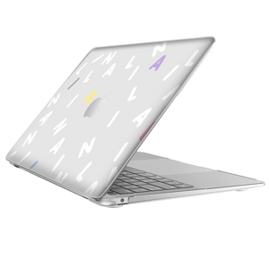 Macbook Snap Case - CUSTOM MONOGRAM 2.0 White