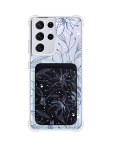 Android Magnetic Wallet Case - Sketchy Flower & Butterfly 2.0