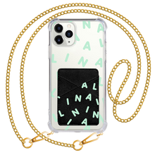Load image into Gallery viewer, iPhone Phone Wallet Case - CUSTOM Monogram 2.0 Tosca
