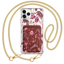 Load image into Gallery viewer, iPhone Magnetic Wallet Case - Tiger &amp; Floral 2.0
