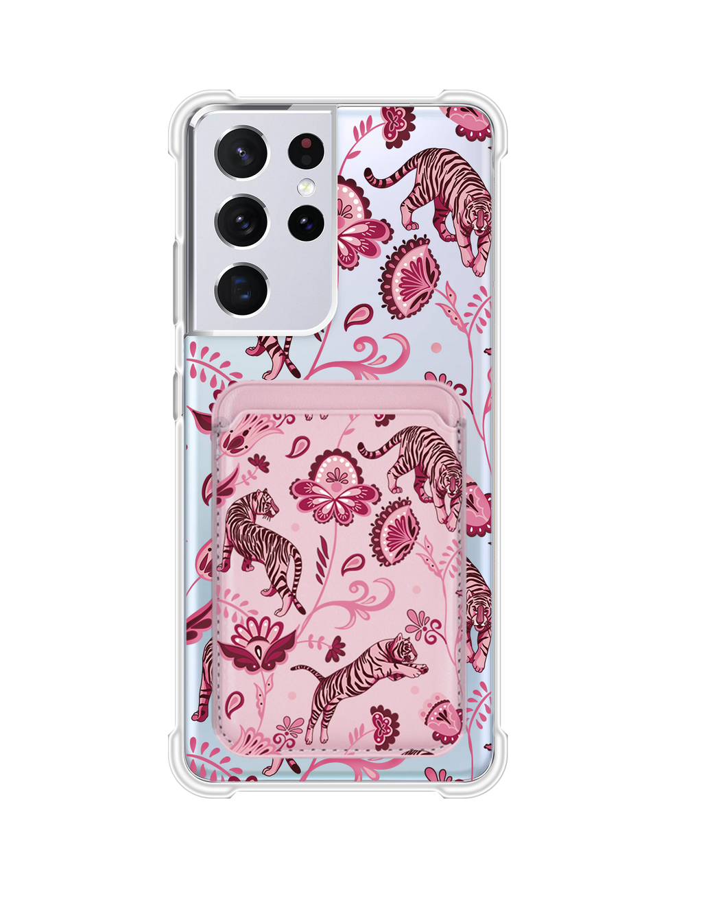 Android Magnetic Wallet Case - Tiger & Floral 2.0