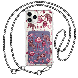 iPhone Magnetic Wallet Case - Tiger & Floral 2.0
