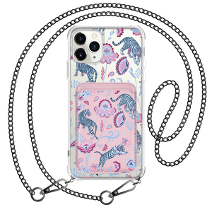iPhone Magnetic Wallet Case - Tiger & Floral 3.0