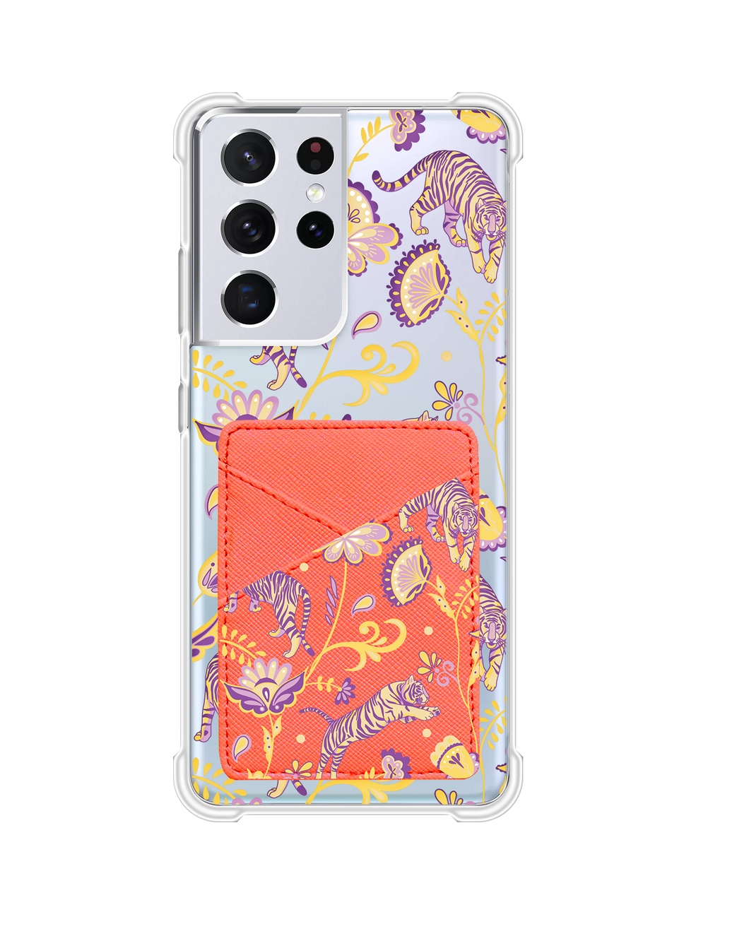 Android Phone Wallet Case - Tiger & Floral 4.0