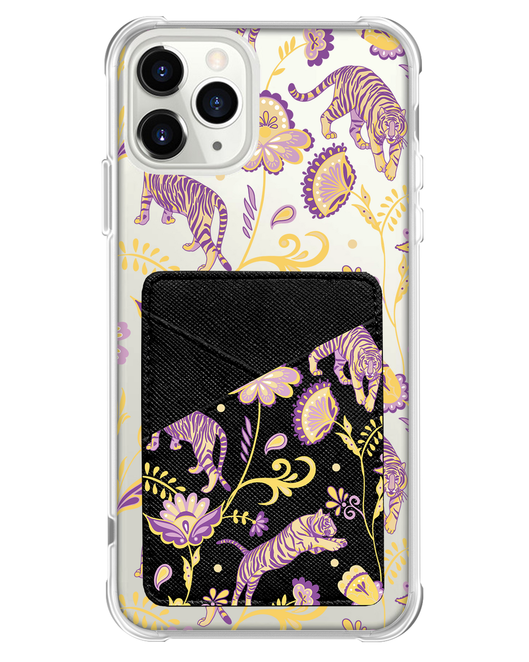 iPhone Phone Wallet Case - Tiger & Floral 4.0